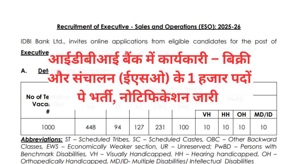 IDBI ESO Vacancy