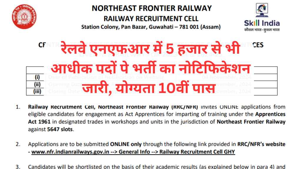 Railway NFR Vacancy