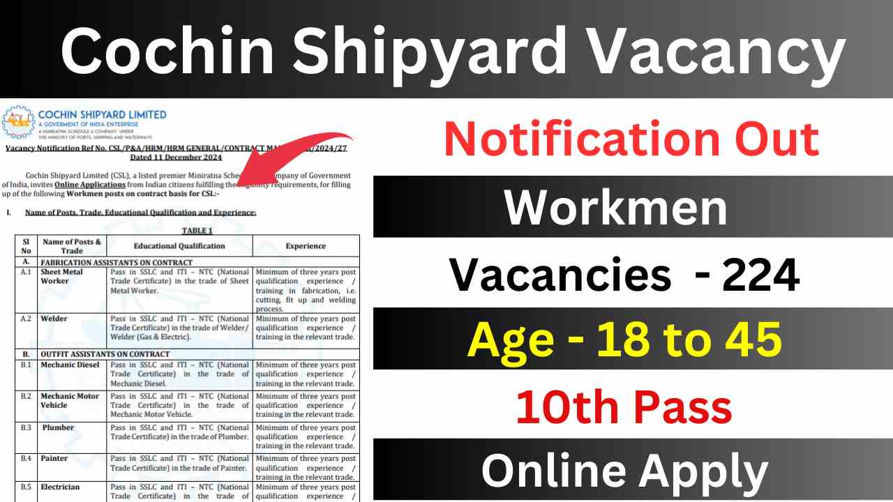 Cochin Shipyard Vacancy