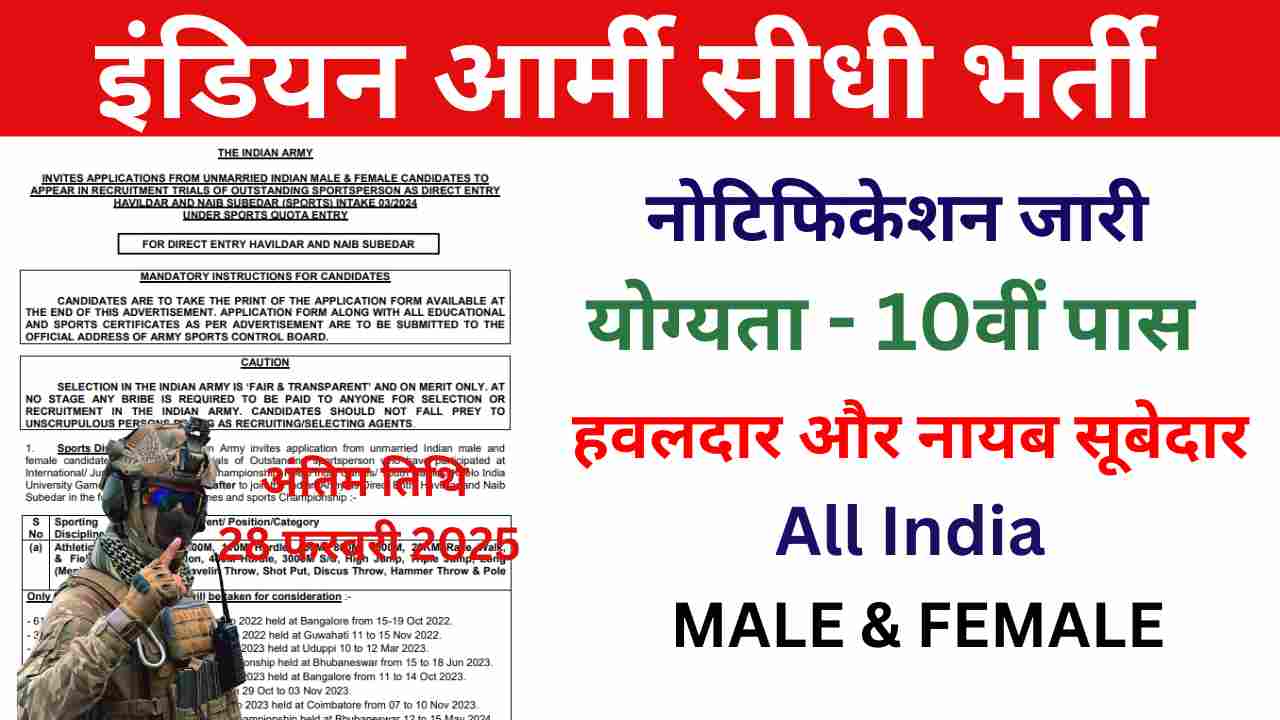 Indian Army Vacancy Notification