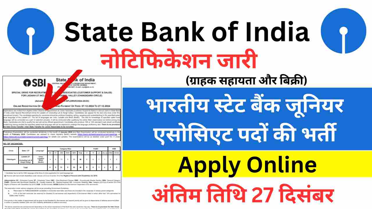 SBI Junior Associate Vacancy